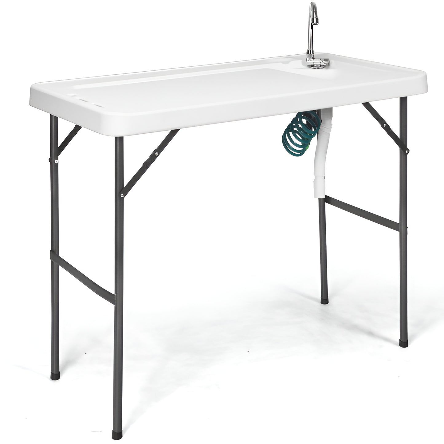 Folding Cleaning Sink Faucet Cutting Camping Table with Sprayer