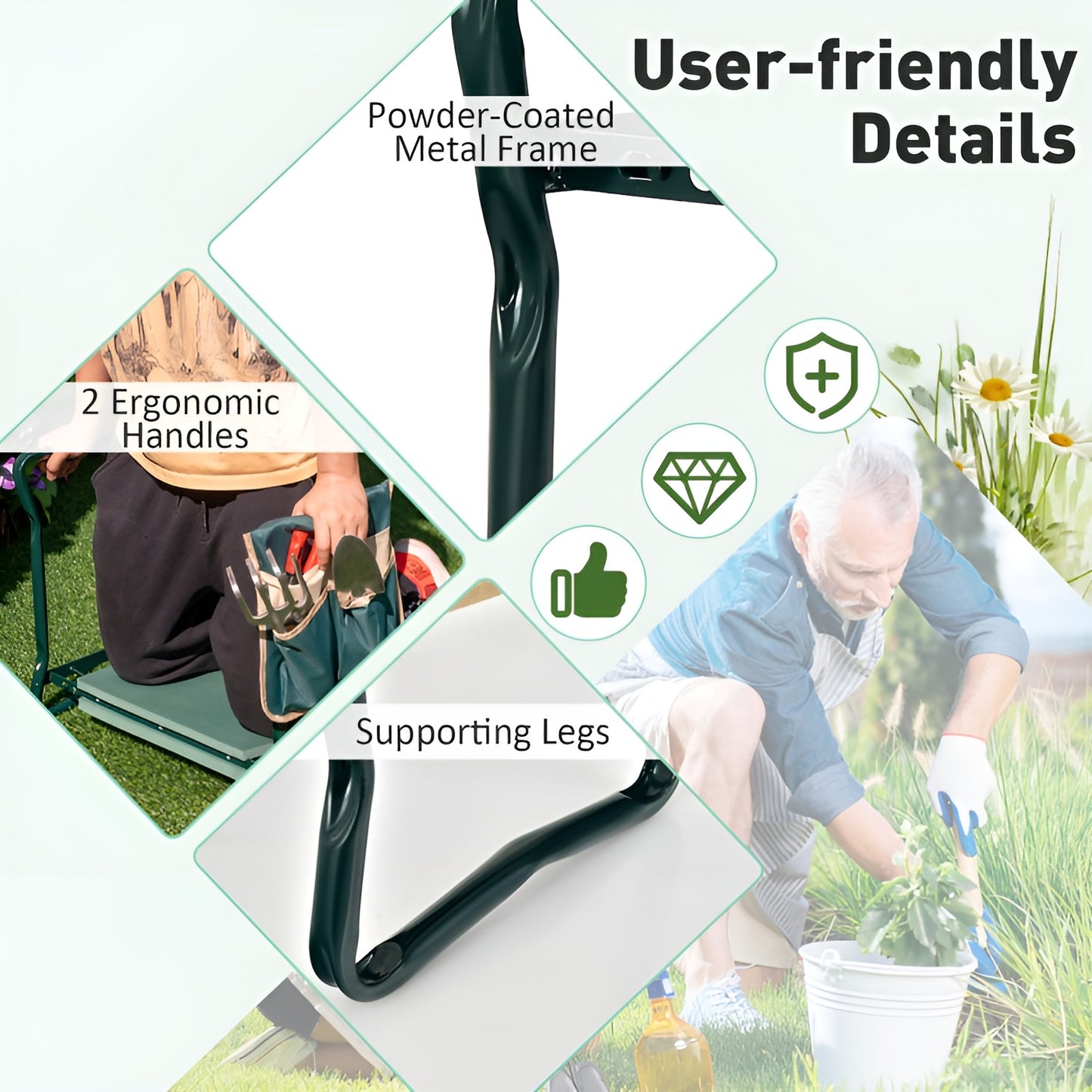 Folding Sturdy Garden Kneeler Pad and Cushion Seat