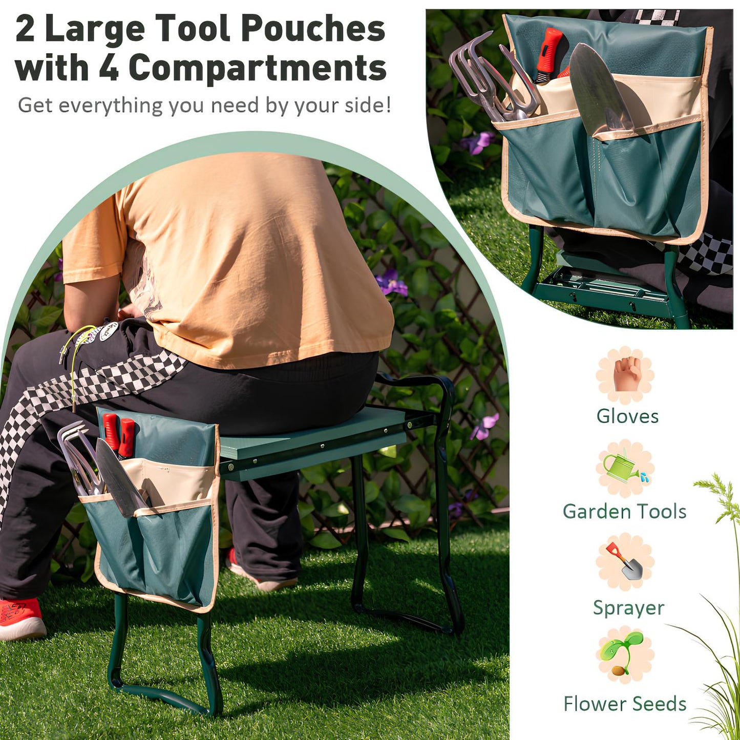 Folding Sturdy Garden Kneeler Pad and Cushion Seat