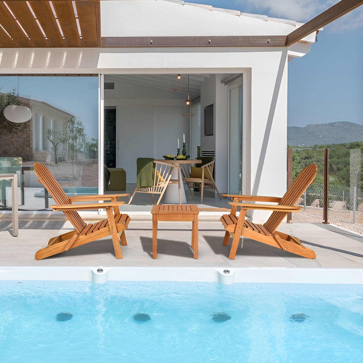 Eucalyptus-Chair-Foldable-Outdoor-Wood-Lounger-Chair-Pool