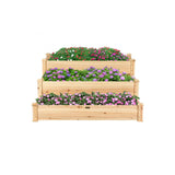 3-Tier Raised Garden Bed Elevated Box Planter Flowers Vegetables Herbs