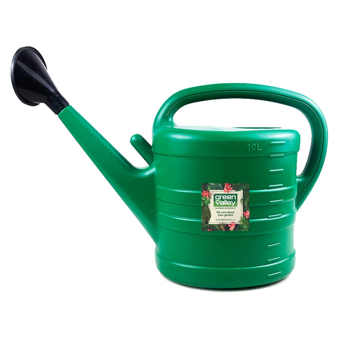 Green Valley Garden Plastic Watering Can Lightweight Garden Indoor Outdoor 2.6 gal Long Spout 10L