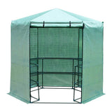 6.5FT x 7.5FT 3 Tier 10 Shelf Outdoor Portable Walk in Hexagonal Greenhouse Kit Plant Hot House for Outdoor Indoor