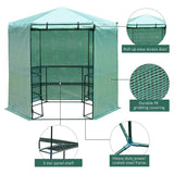 6.5FT x 7.5FT 3 Tier 10 Shelf Outdoor Portable Walk in Hexagonal Greenhouse Kit Plant Hot House for Outdoor Indoor