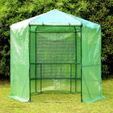 Portable 7.5ft Greenhouse 3 Tier 10 Shelf Hexagonal Walk-in Green House Kit Plant Hot House