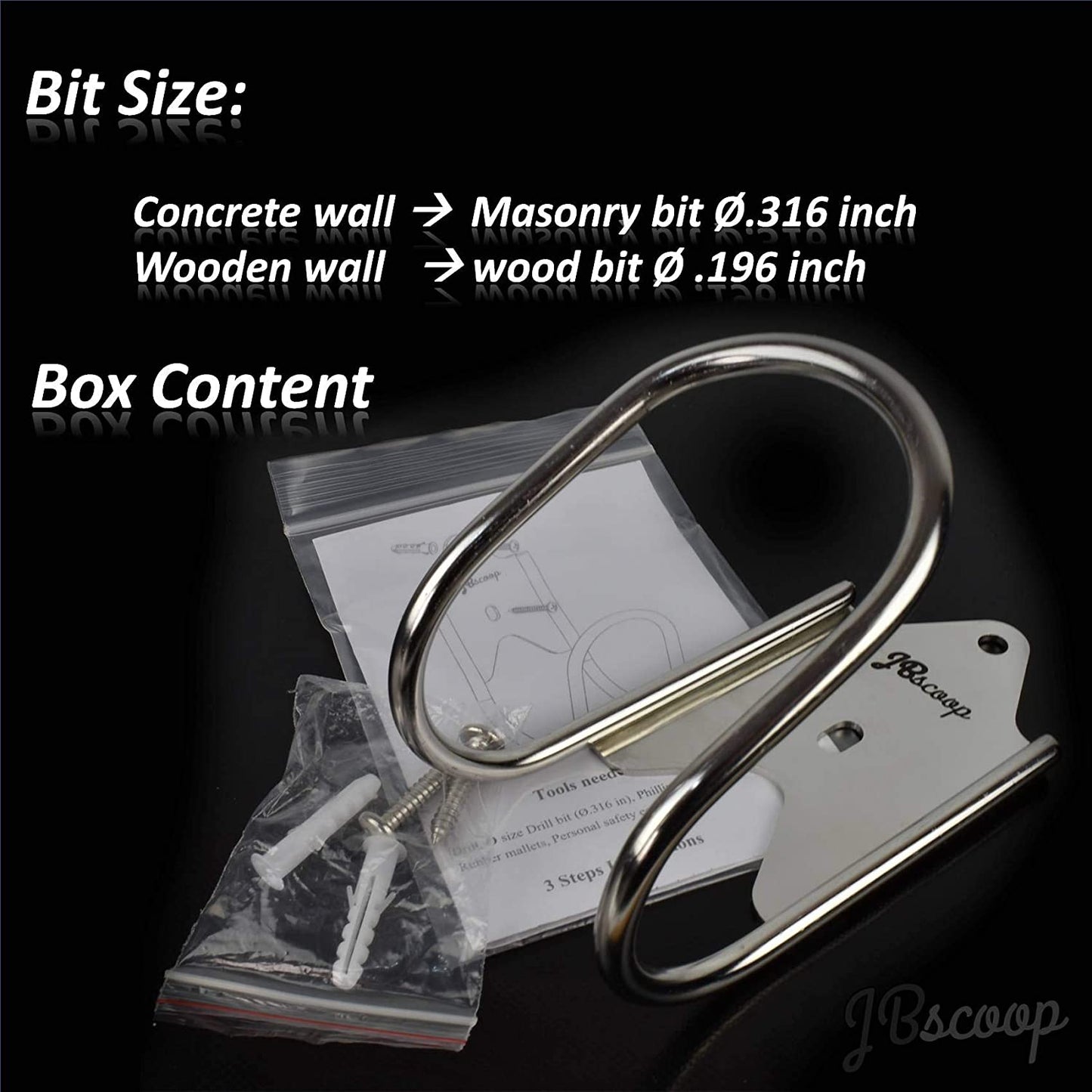 sJBscoop USA Stainless Steel Hose Holder Small Wall Mount Water Hose Butler Ideal for Water Hose Ropes Heavy-Duty Rust Proof