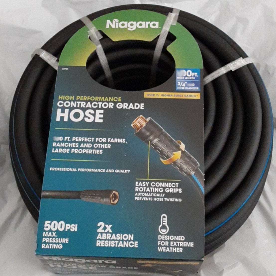 3/4InX50Ft High-Performance Contractor Grade Premium Heavy Duty Garden Hose