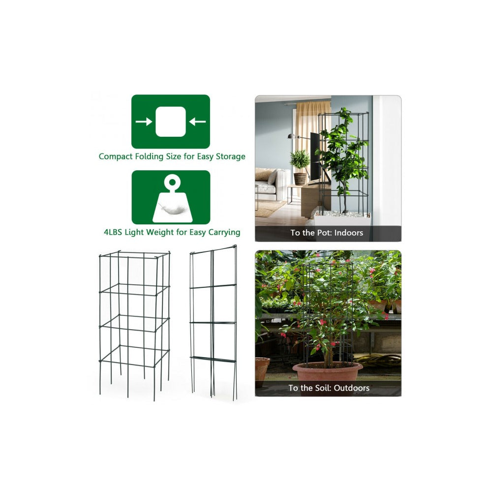 Garden Trellis for Climbing Plants for Flower Vegetable 4 Pack Iron Tomato Cages