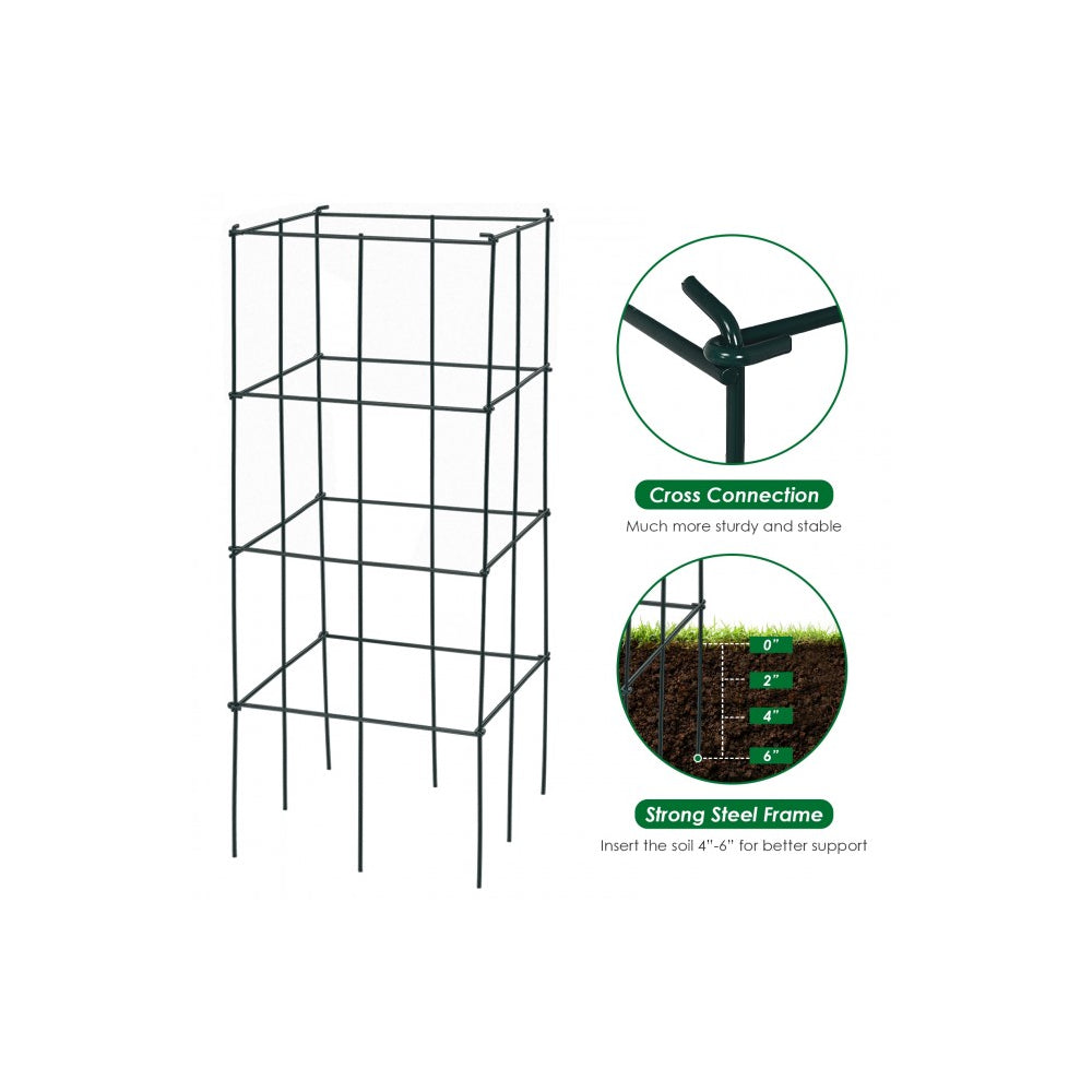 Garden Trellis for Climbing Plants for Flower Vegetable 4 Pack Iron Tomato Cages