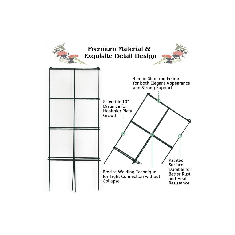 Garden Trellis for Climbing Plants for Flower Vegetable 4 Pack Iron Tomato Cages