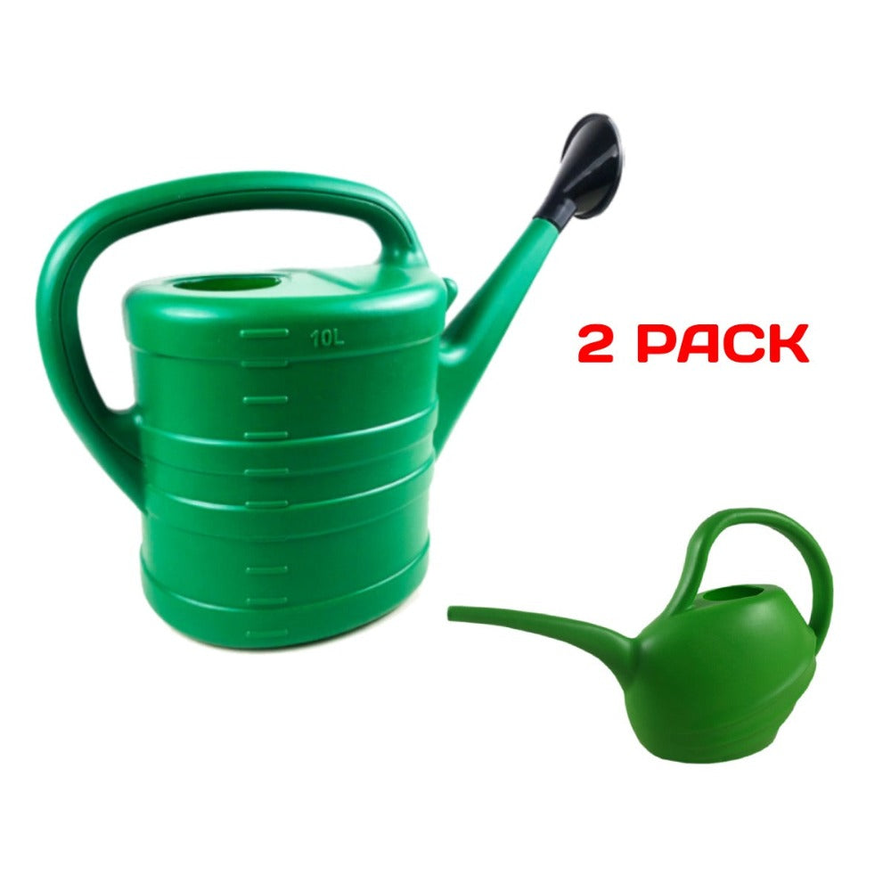 Green Valley Garden Plastic Watering Can Lightweight Garden Indoor Outdoor 2.6 gal Long Spout 10L